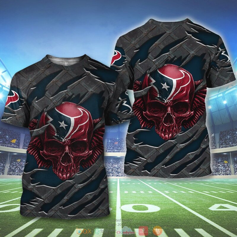 HOUSTON TEXANS WINGS SKULL 3D HOODIE