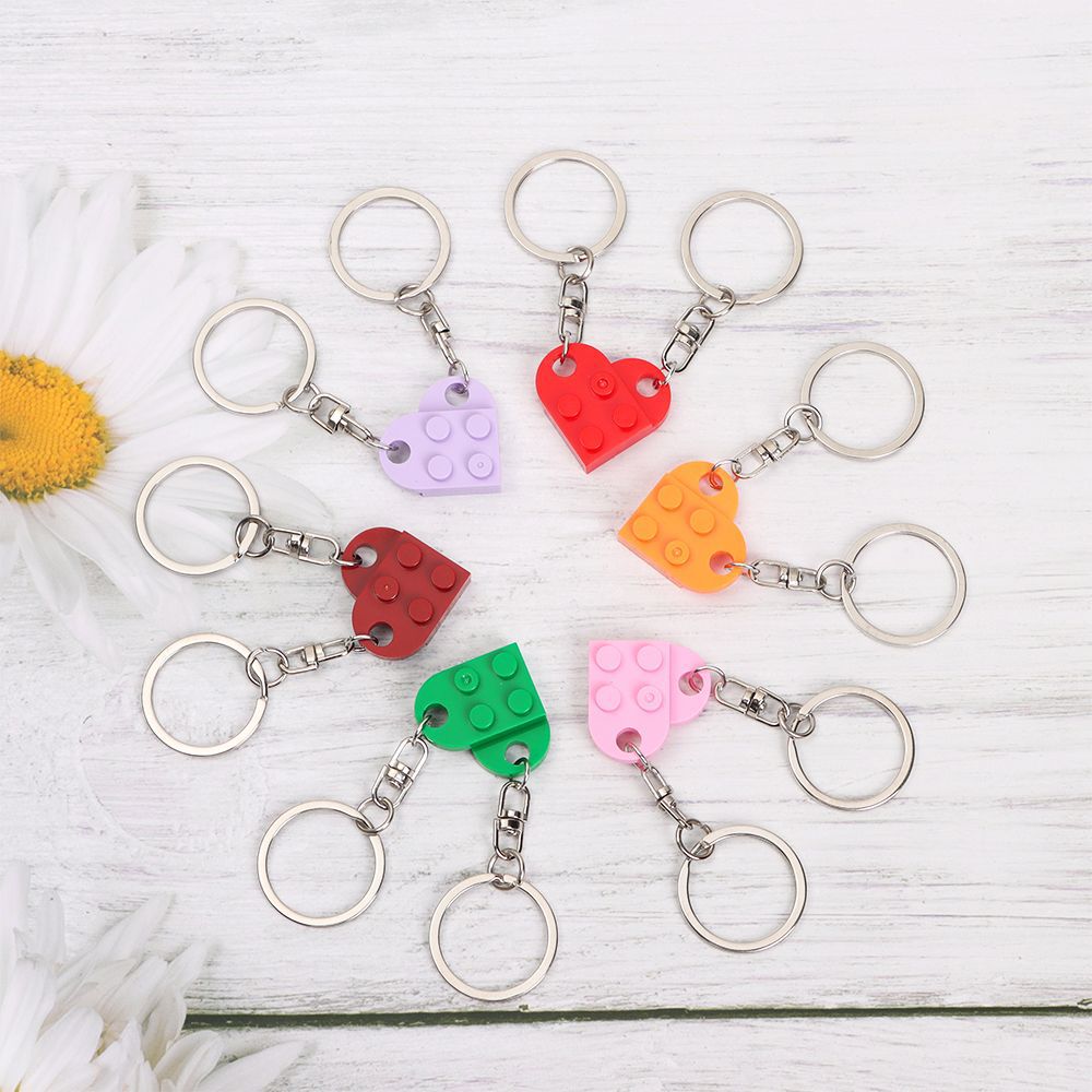 Brick Heart Keychain Set