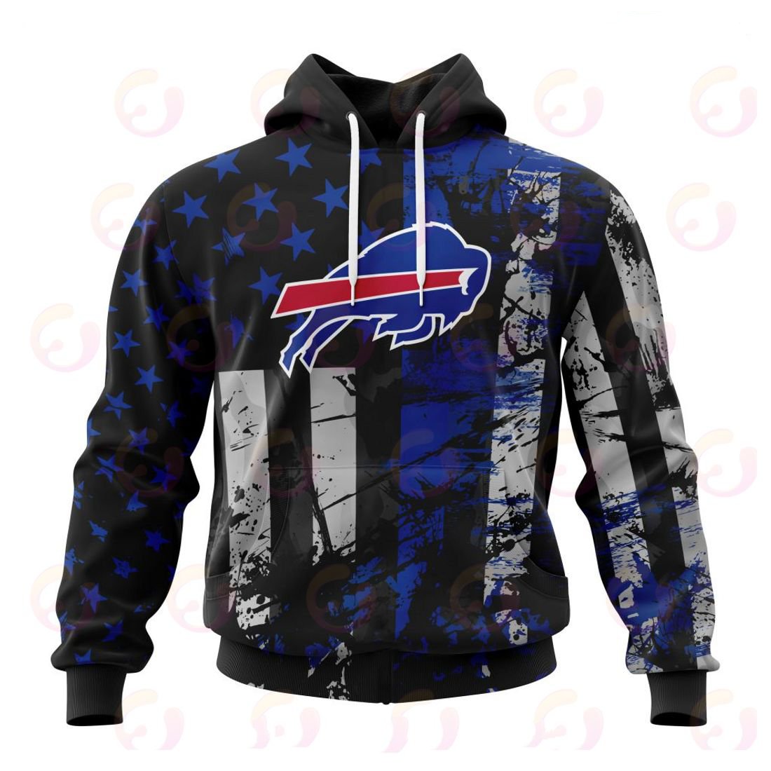 BUFFALO BILLS 3D HOODIE JERSEY FOR AMERICA