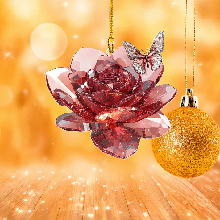 Gorgeous Crystal Rose Ornament