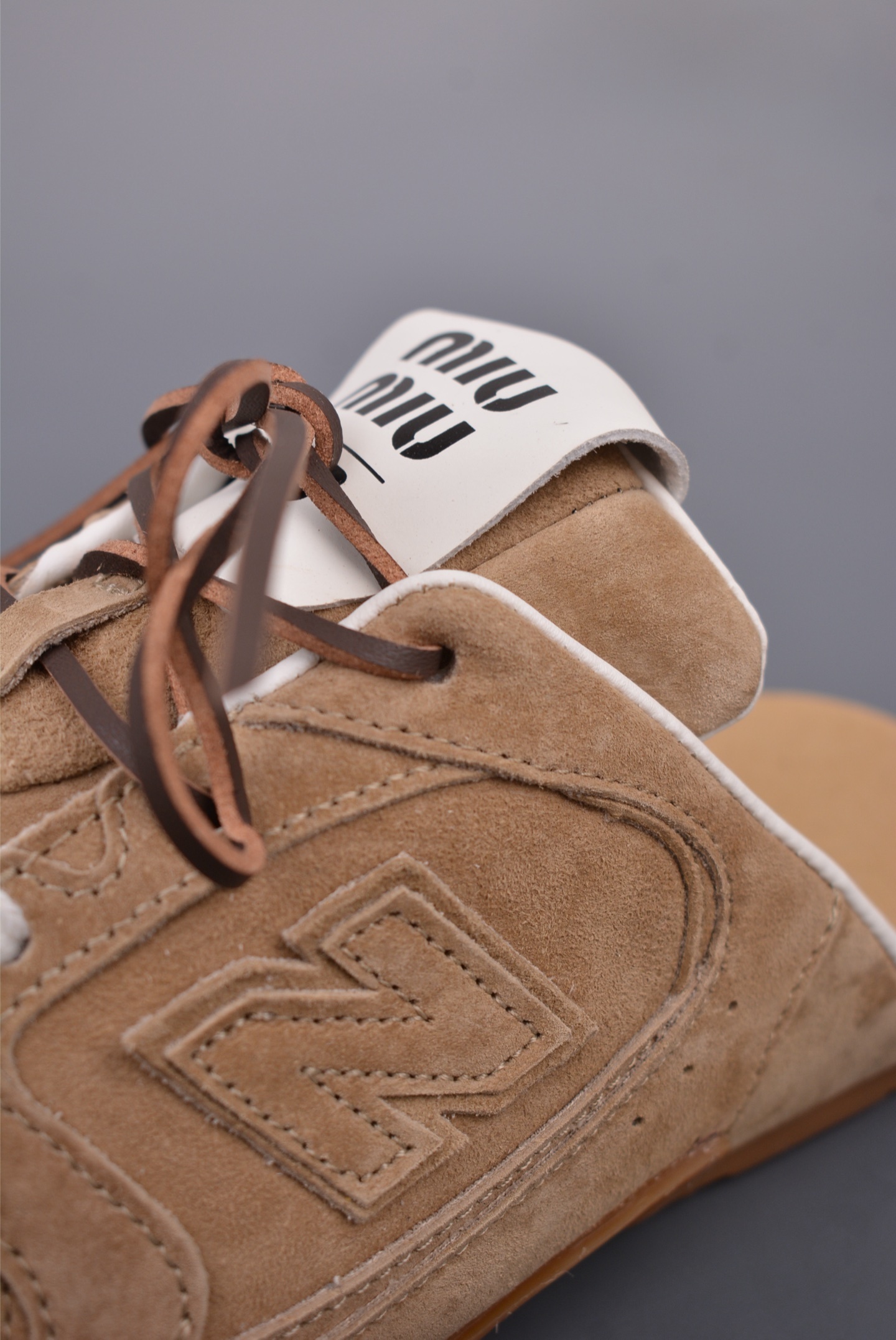 Miu Miu x New Balance 530 SL Faded Suede Mules 