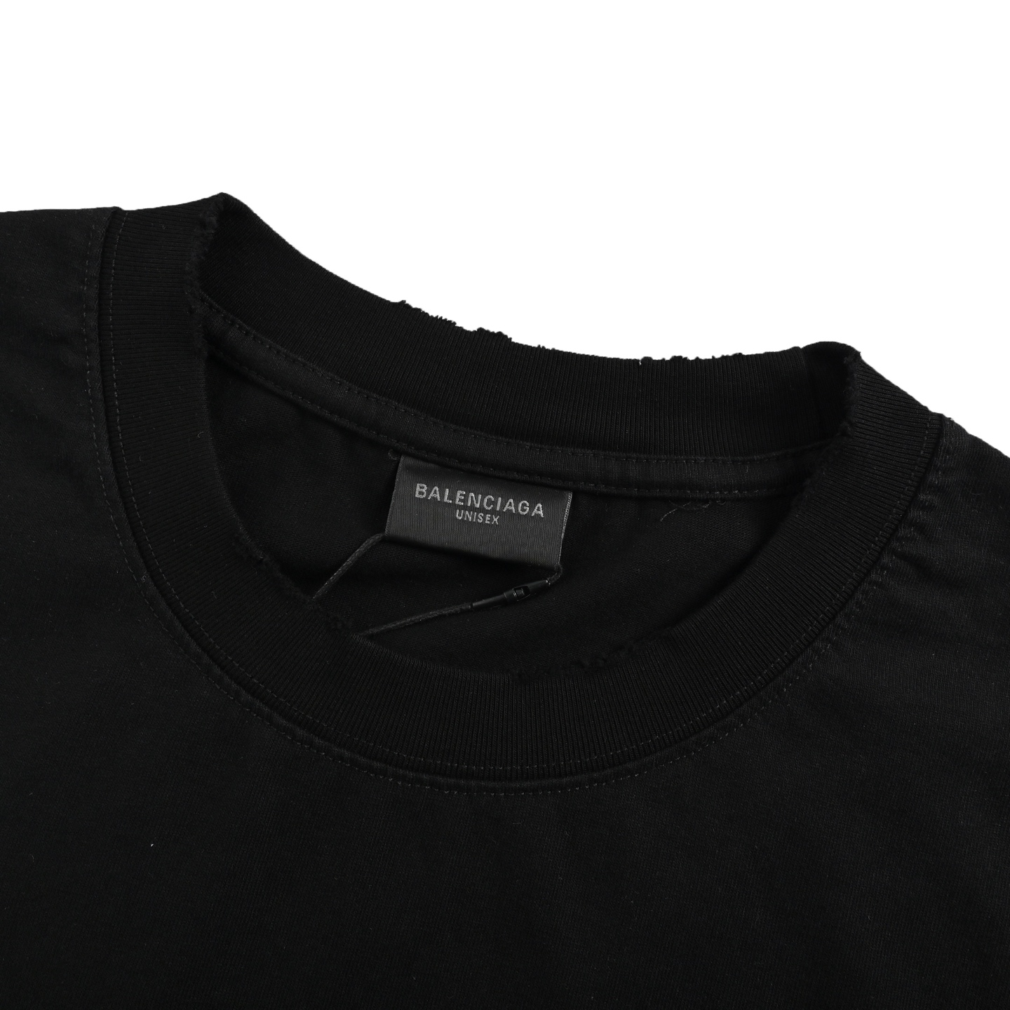 Balenciaga 25ss letter double B hand-painted wash ripped short sleeves