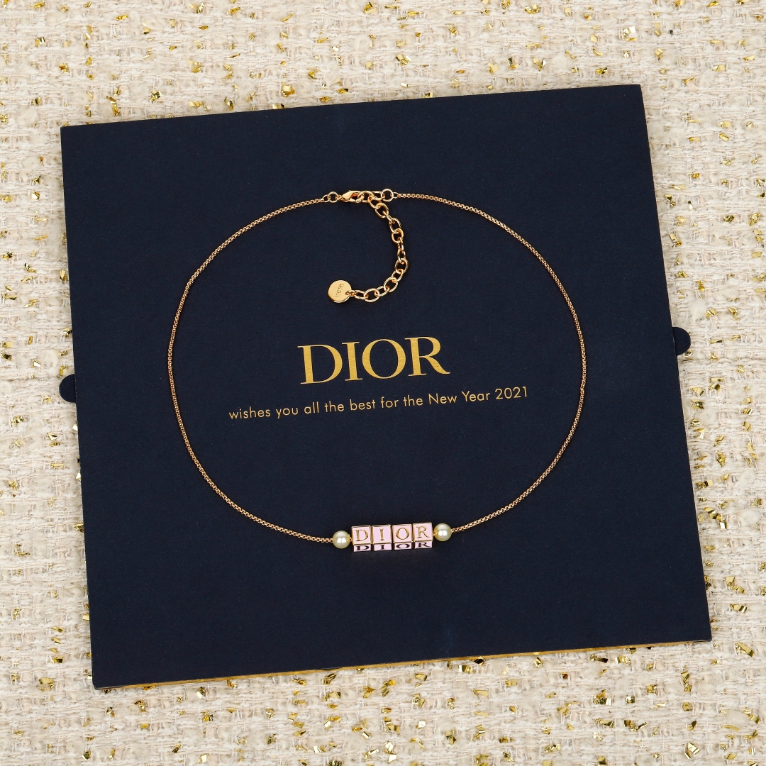 Dior Pink Square Necklace