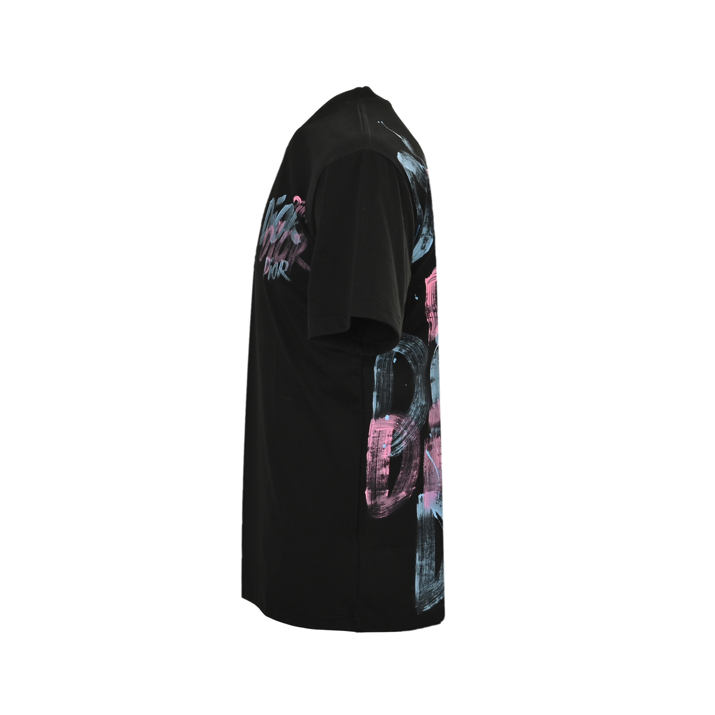 Dior 25ss graffiti hand-painted lettering print short sleeve