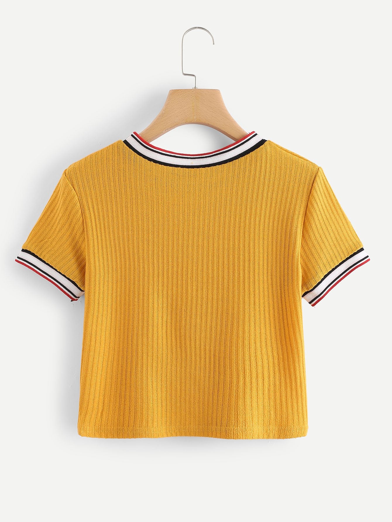 Colorful Striped Cuff Tee