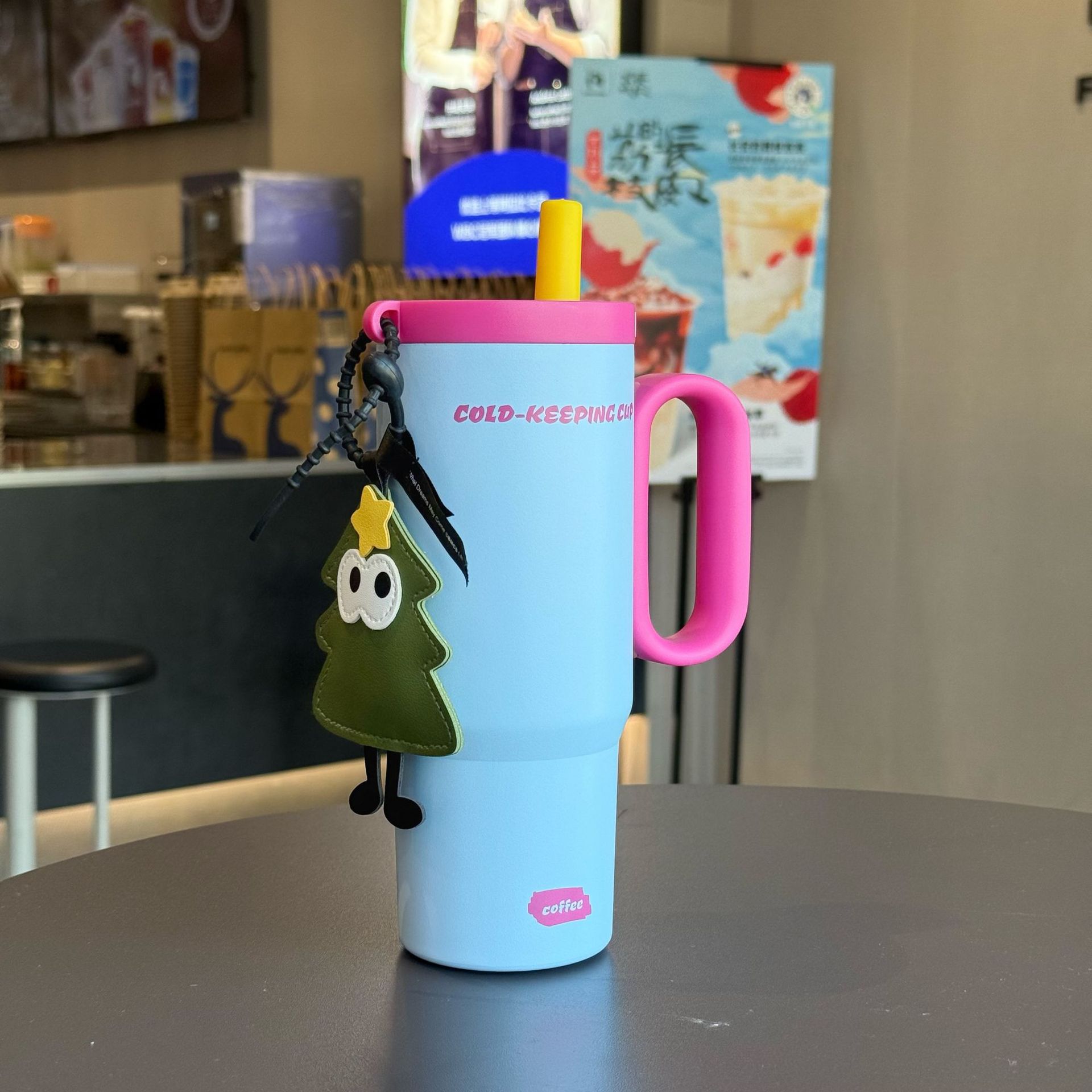 New large-capacity 316 stainless steel insulated cup, ice-cooling cup, new style for women, car-mounted stainless steel straw cup