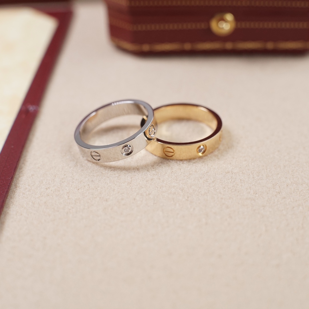 Cartier narrow single diamond love ring