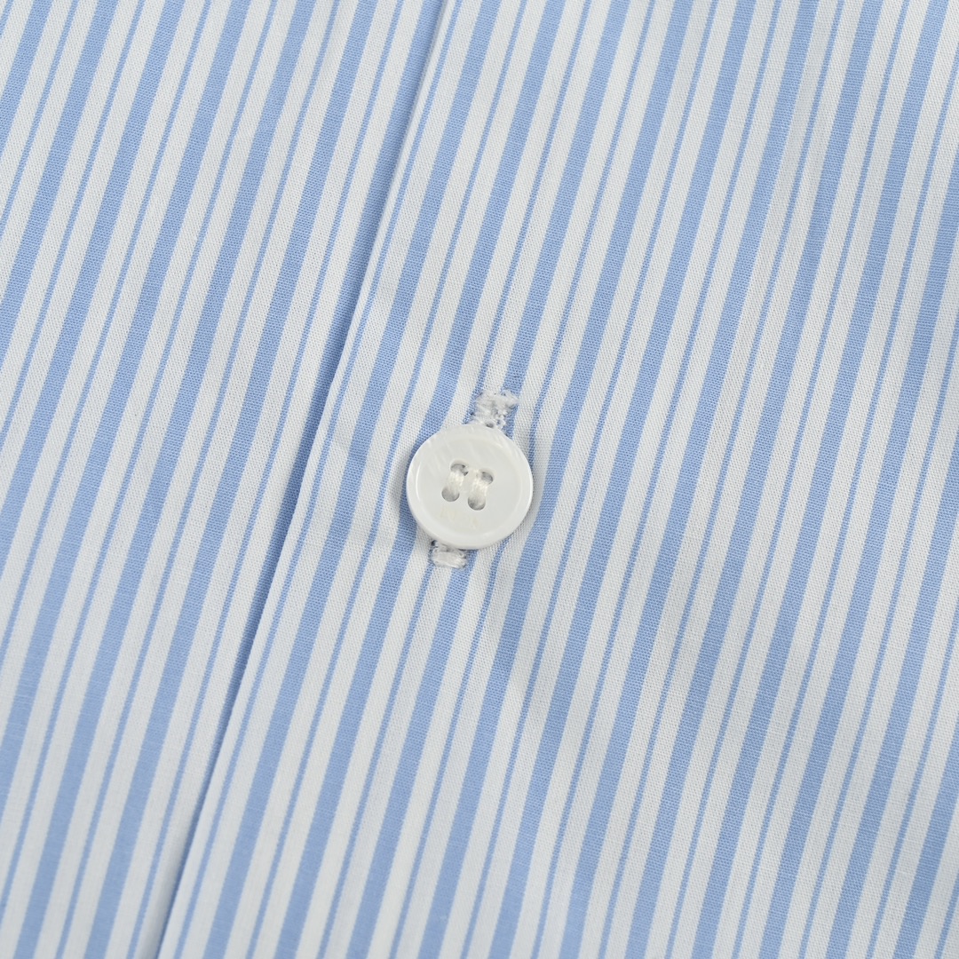 Dior 24Fw pocket CD letter print striped long-sleeved shirt