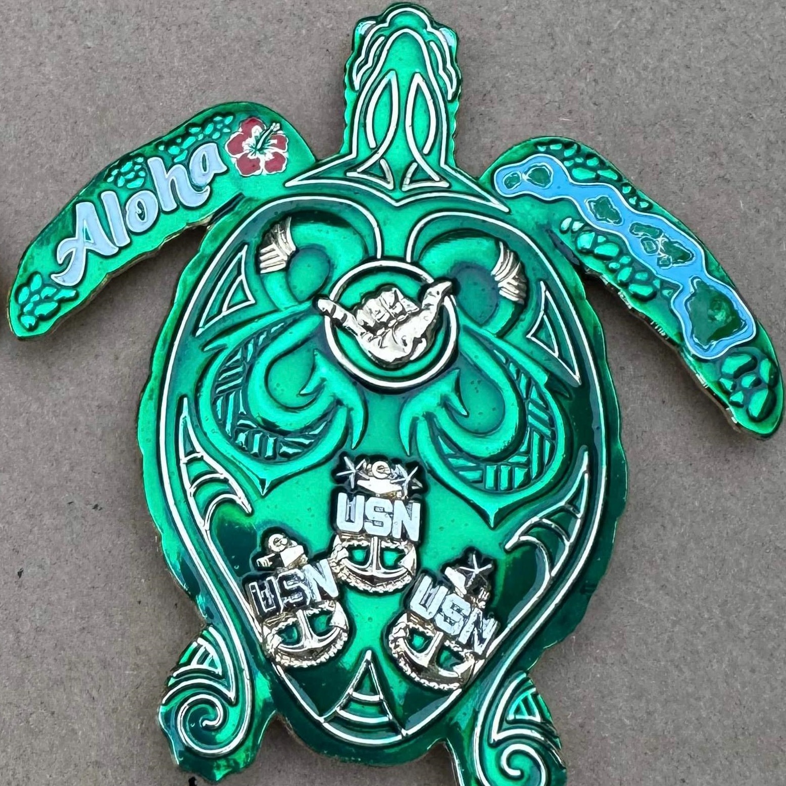 808 Honu (turtle)  USN Challenge Coins |  3.5
