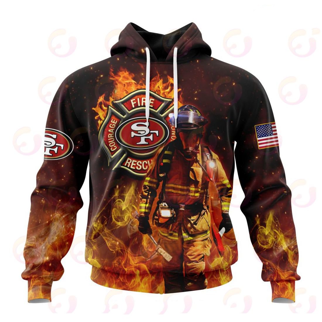 SAN FRANCISCO 49ERS HONOR FIREFIGHTERS – FIRST RESPONDERS 3D HOODIE