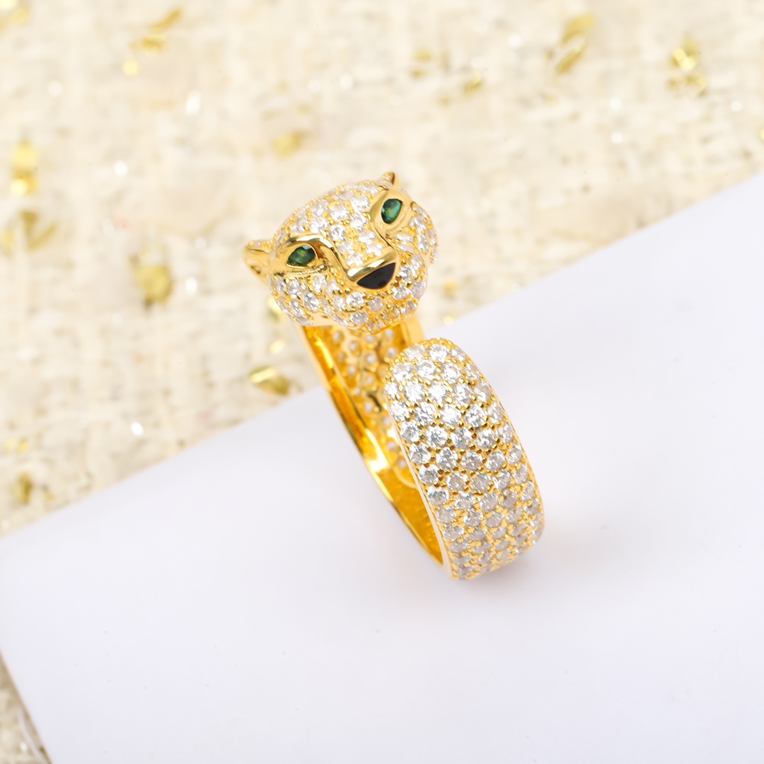 Cartier Panther Head Diamond Ring