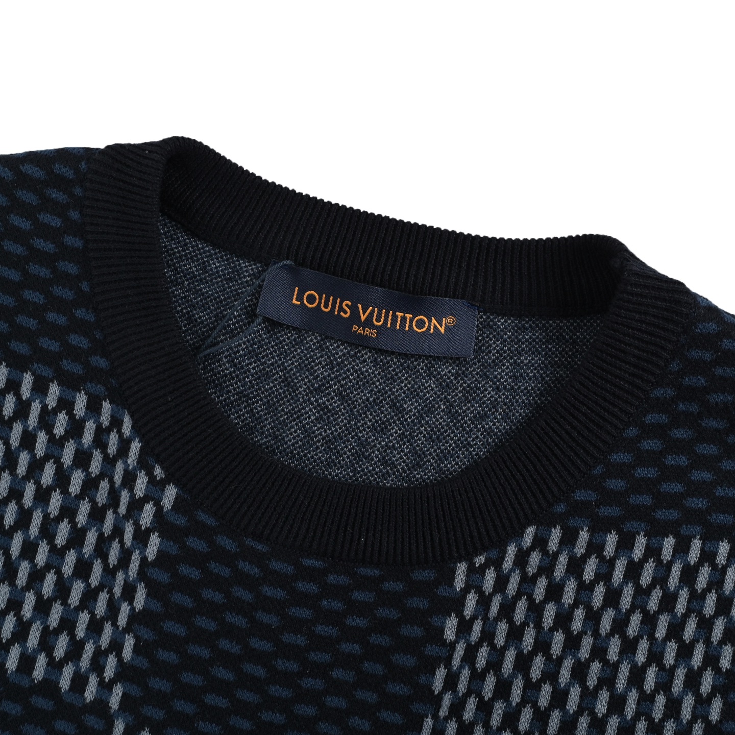 Louis Vuitton Pharrell diamond logo checkerboard knitted short sleeves