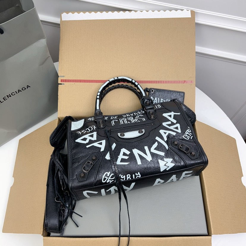 Balenciaga Mini City Graffiti Tote Bag