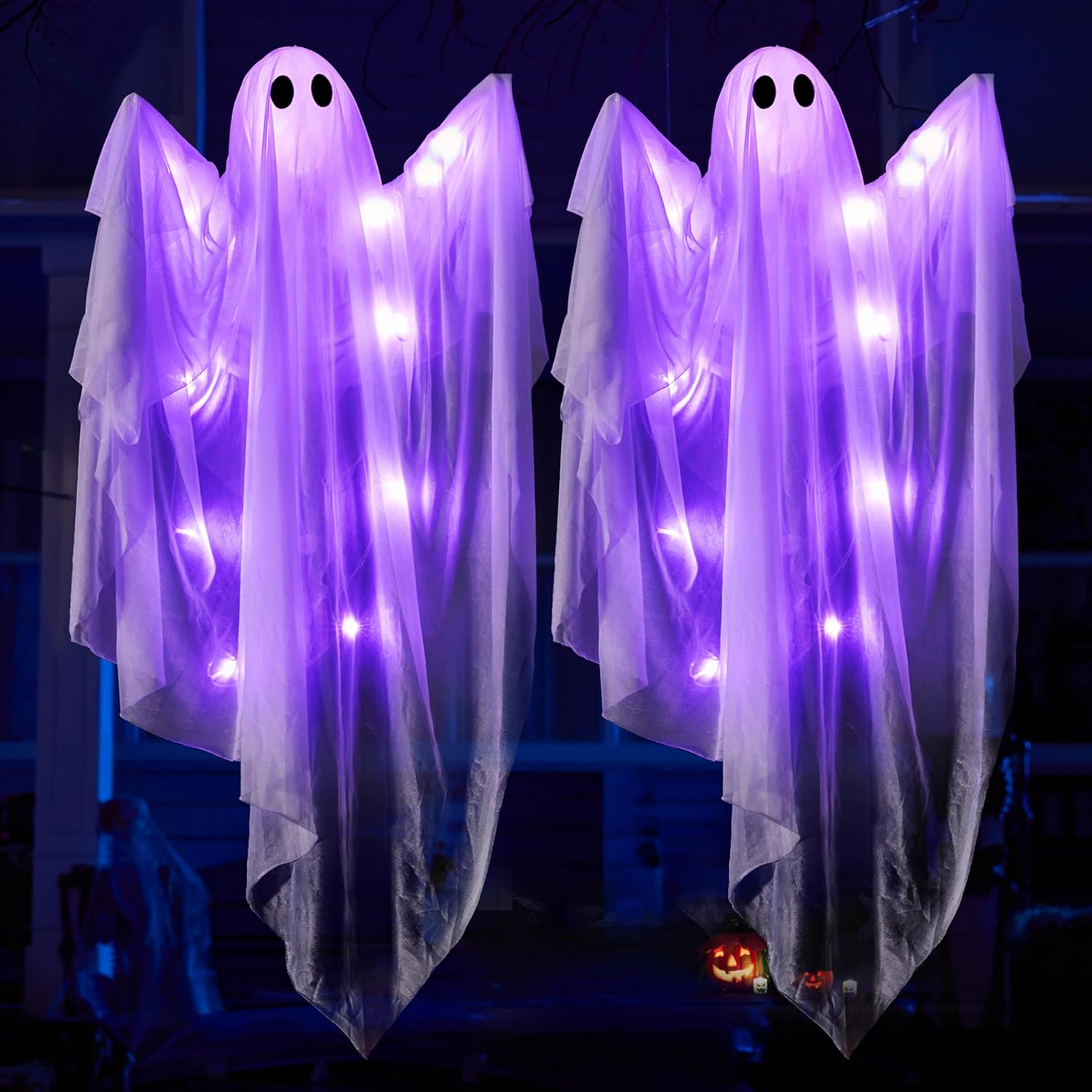 👻👻47” Halloween Light up Hanging Ghost Decoration Outdoor with  LED Light