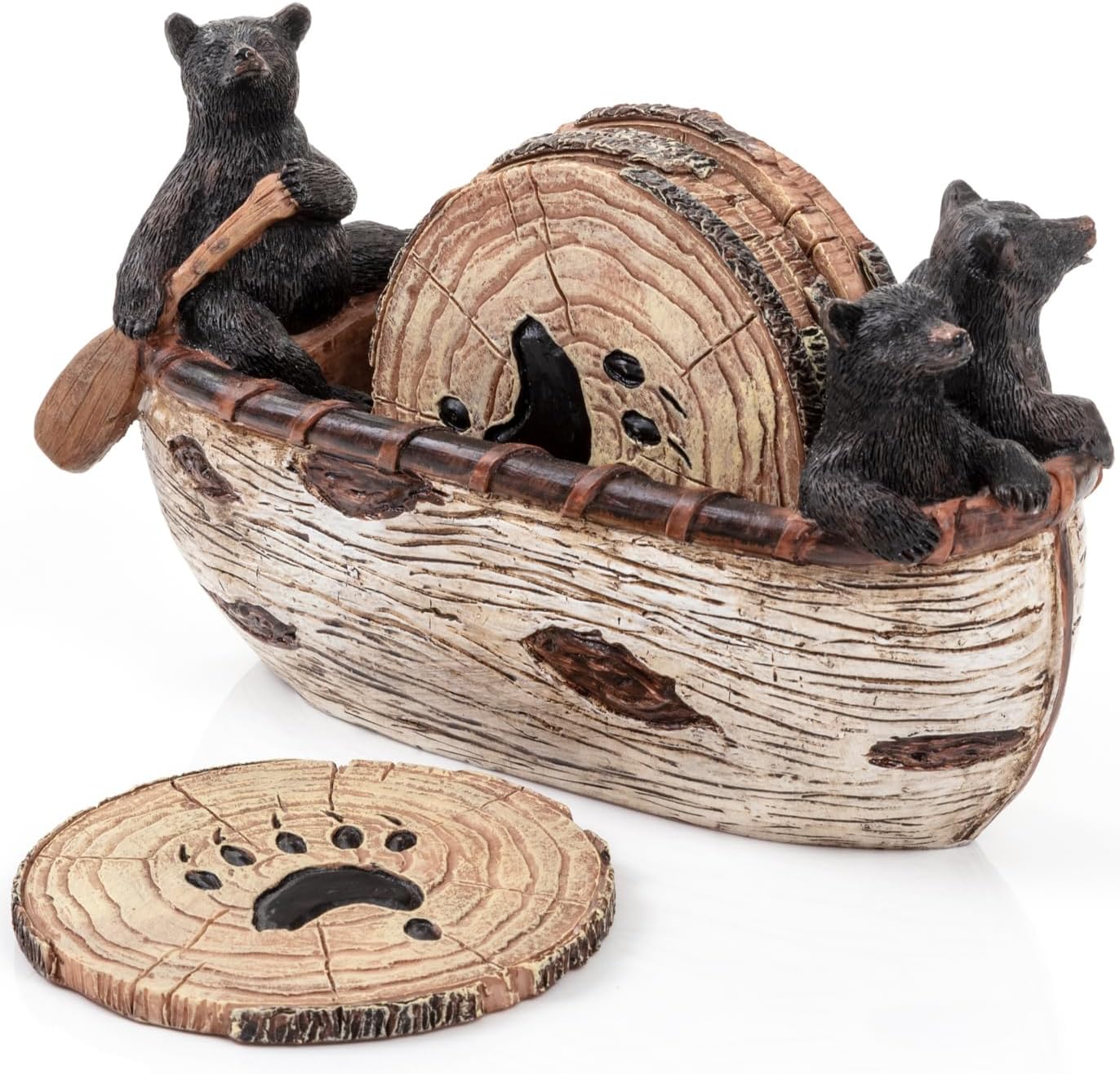 🔥On Sale🔥Handmade Canoe Bear Coasters Set of 6