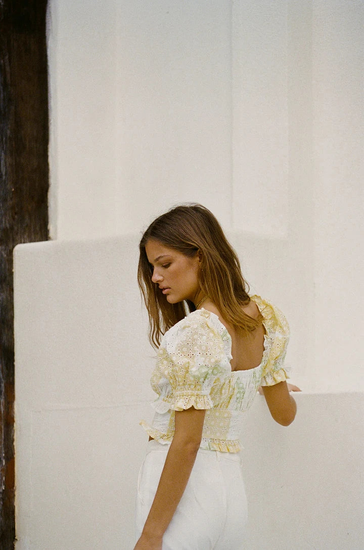 Yellow Floral Crop Top