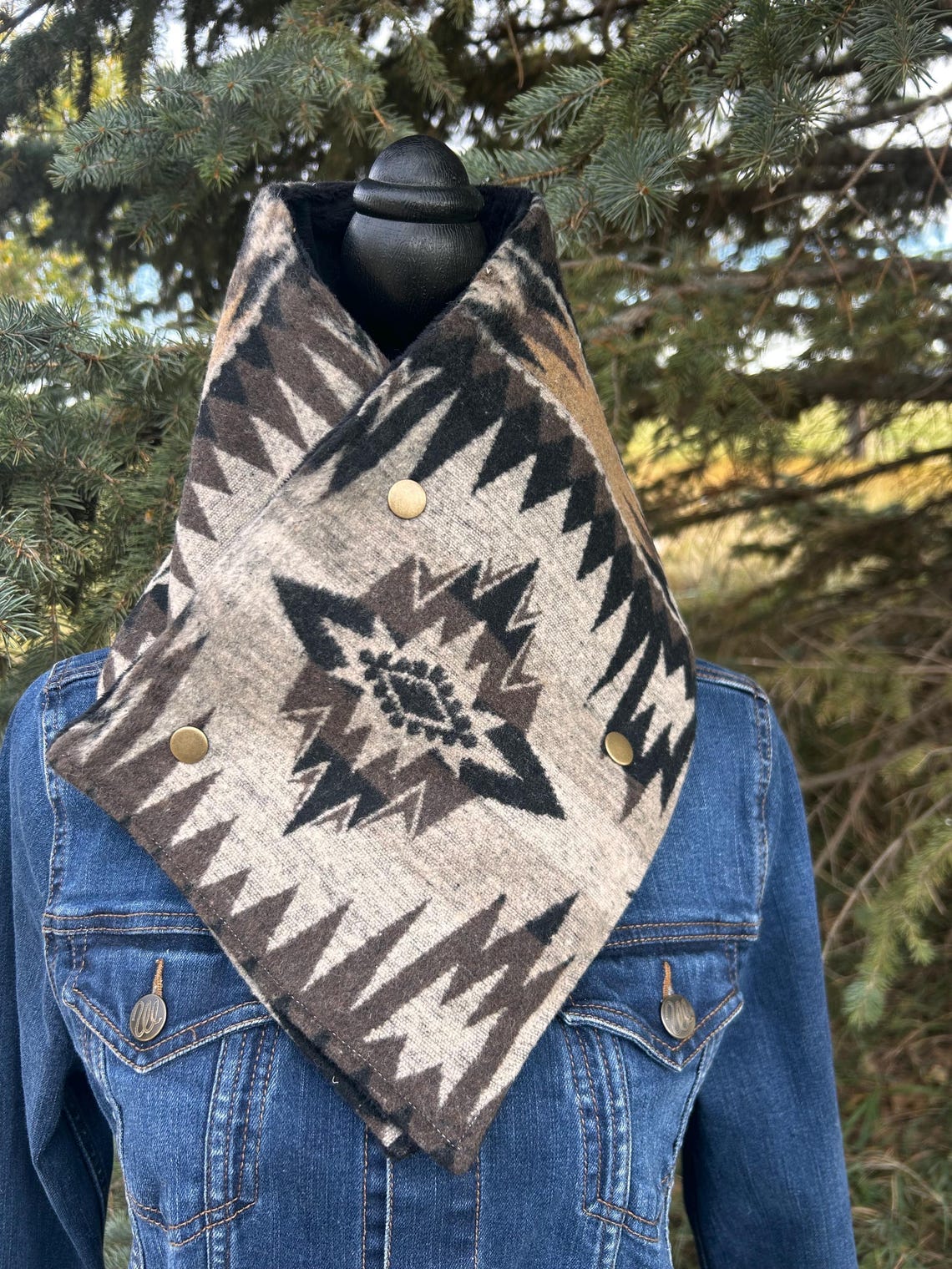 Western Cowboy Aztec Warm Neck Hood