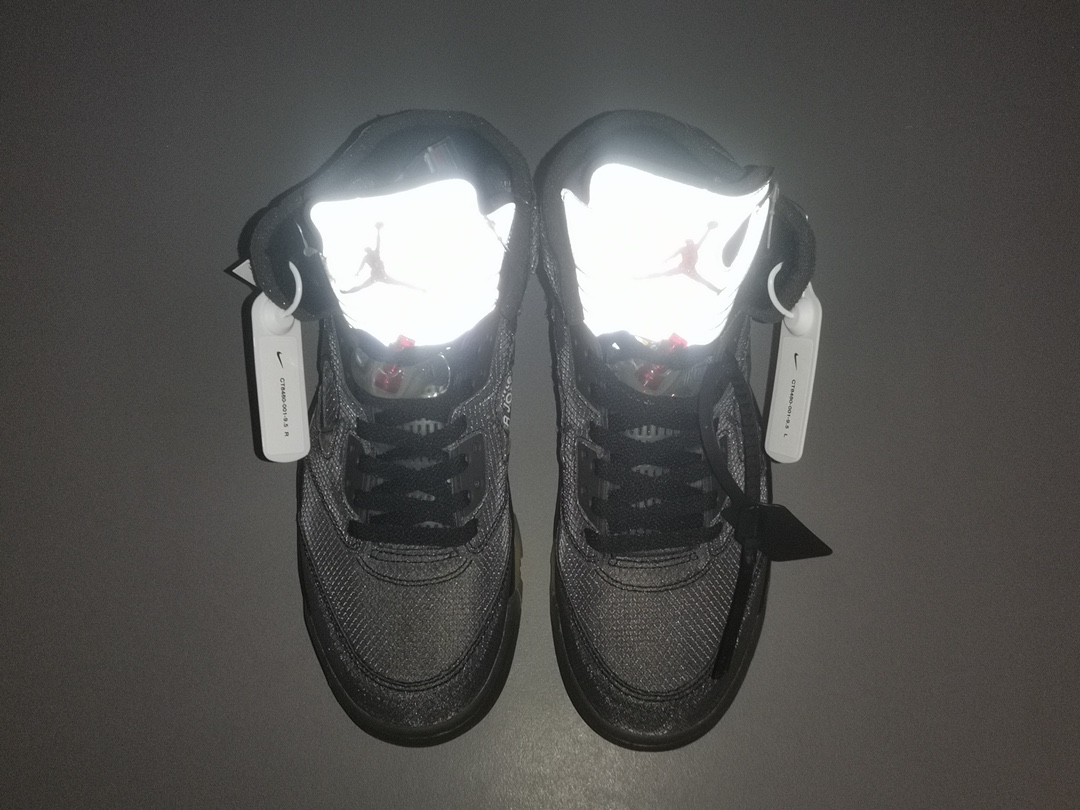 Off-White™ x Air Jordan Retro 5BlackMuslin-Fire Red CT8480-001