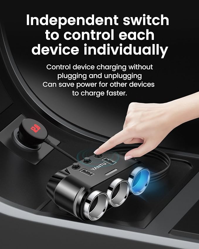 Car Charging Three Ports Cigarette Lighter