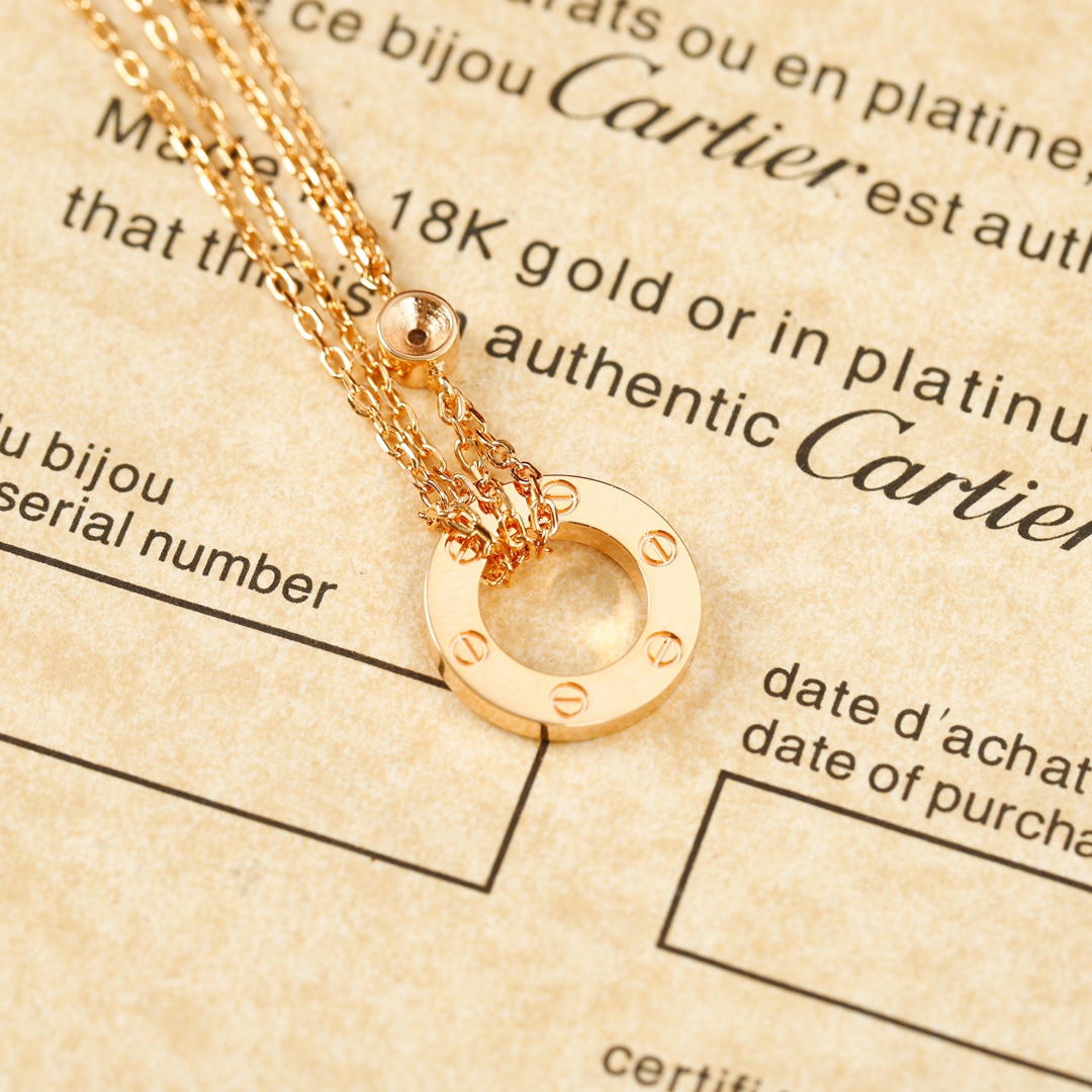 Cartier love series double layer small cake necklace