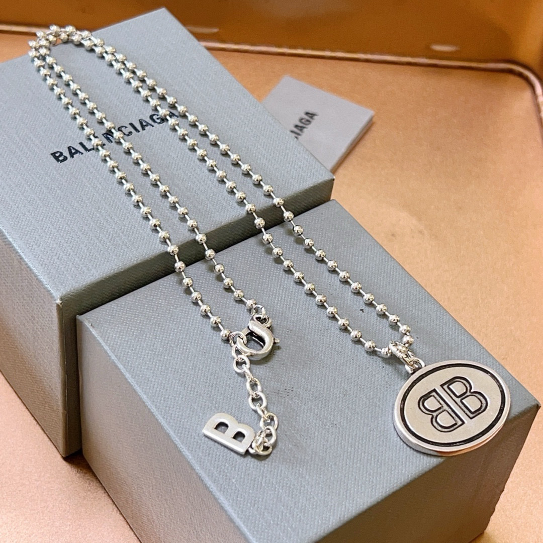 Balenciaga BB medal vintage necklace
