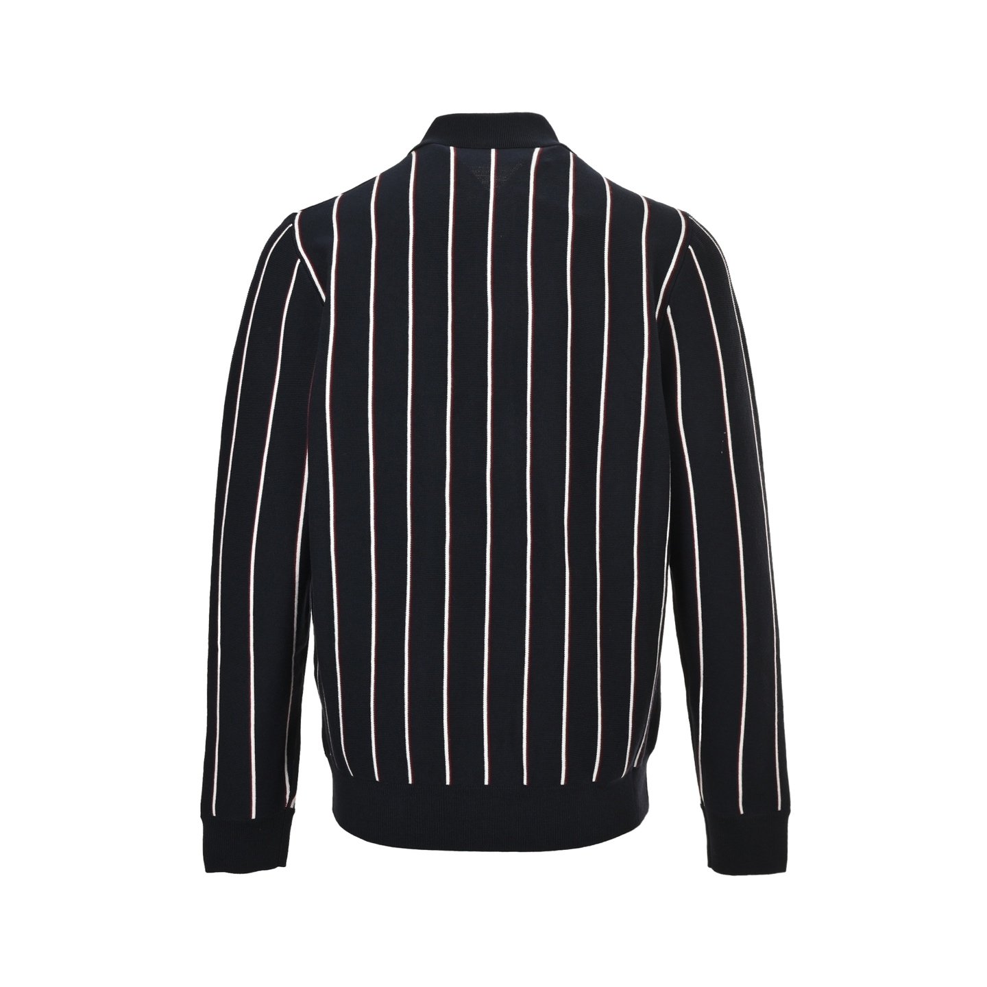 Prada 25Fw vertical stripe embroidery square neck knitted sweater cardigan coat