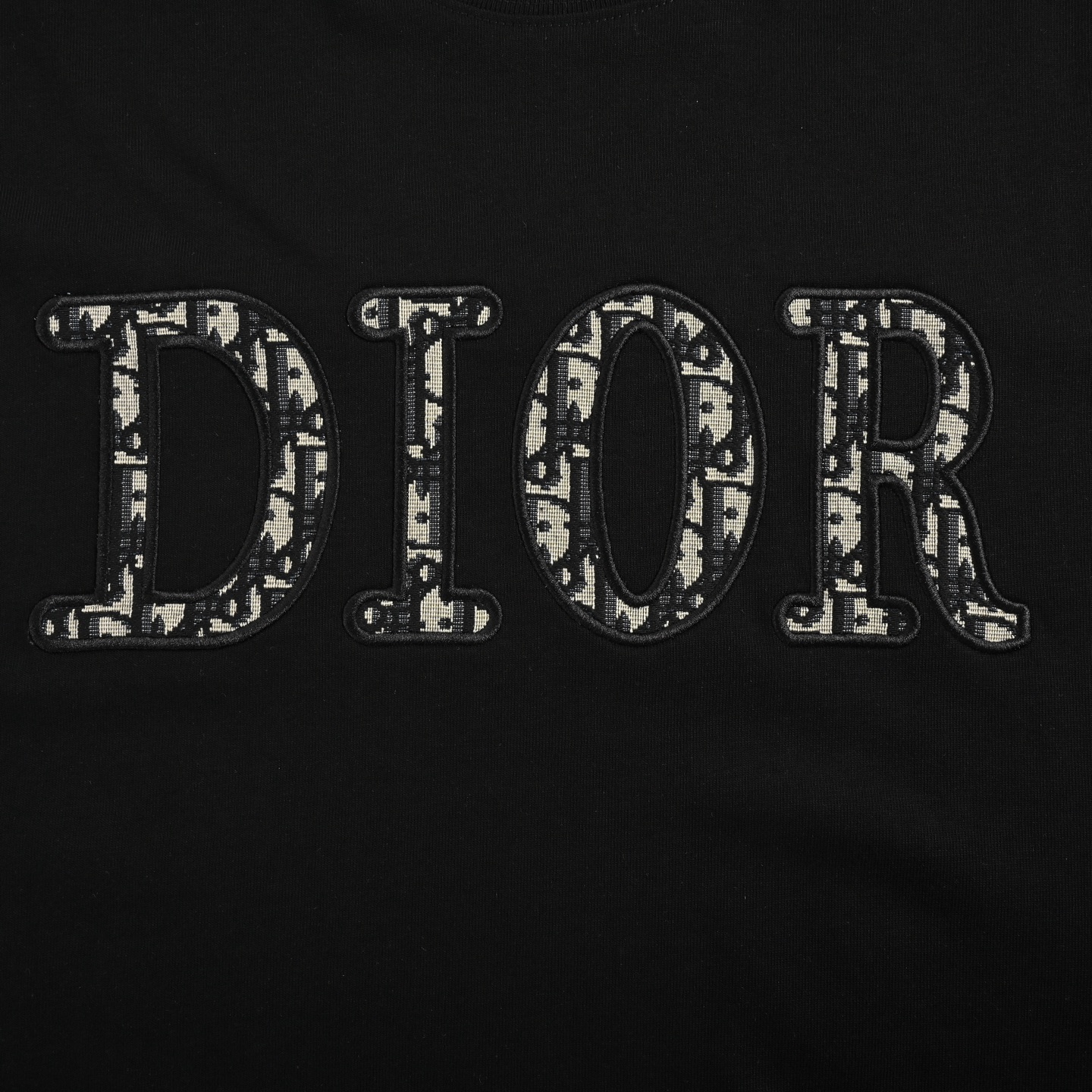 Dior monogram patch embroidered letter short sleeve