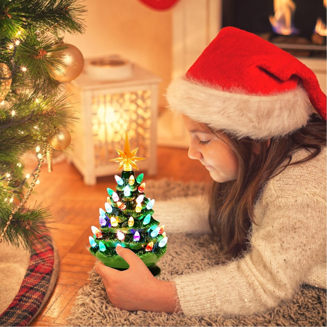 (🌲CHRISTMAS SALE NOW-48% OFF) Colored lights Ceramic Christmas Tree-Handcrafted and Hand Painted