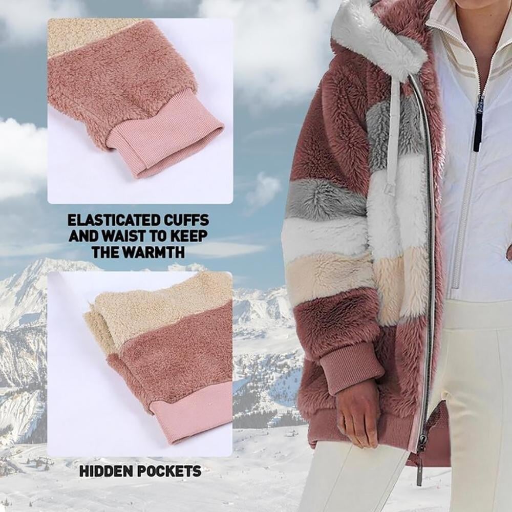 🔥LAST DAY 49% OFF🐑RCONTRASTING LAMB WOOL PADDED COAT🎁
