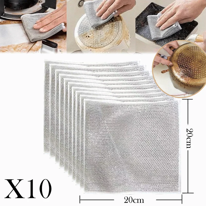 🔥Last Day Promotion 49% OFF🔥Multipurpose Wire Miracle Cleaning Cloths-Buy 20 Get 20 (40 PACK👍EACH JUST $0.99 ONLY TODAY)