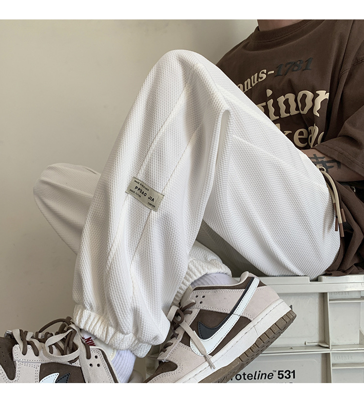 White Waffle pants Loose nine-cent hip panty size