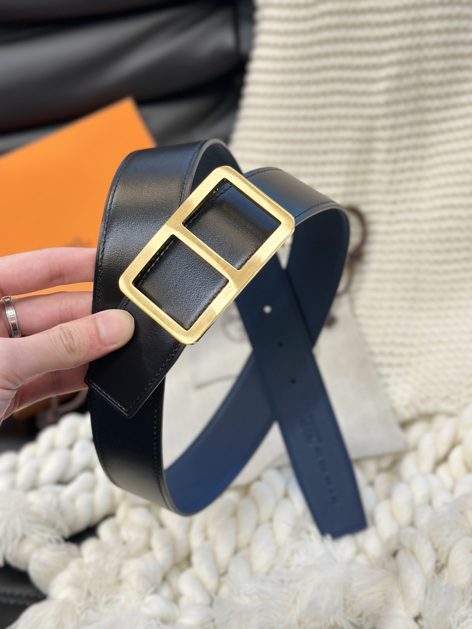 Hermès Men's Double-Faced Cowhide Belt