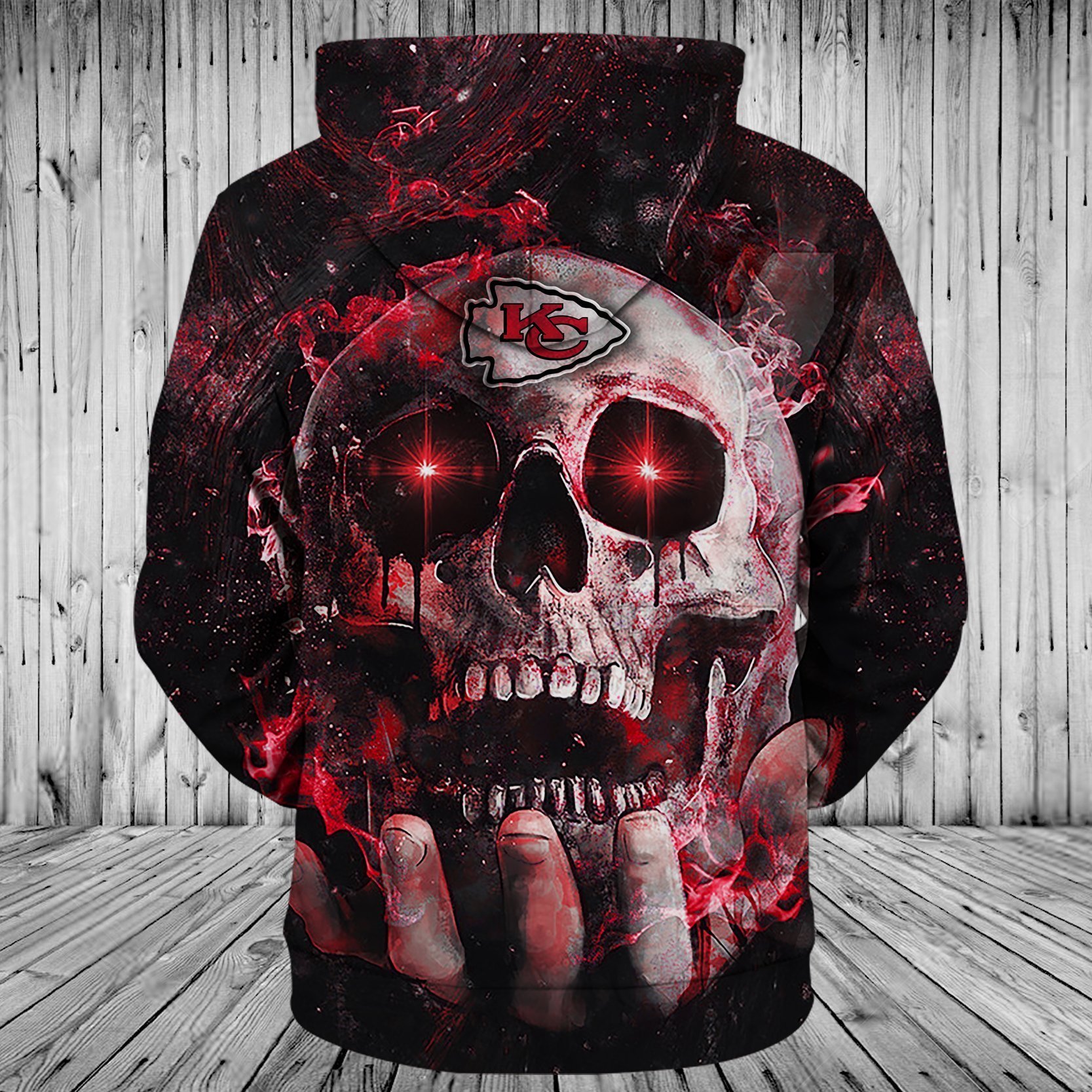 CHIEFS HOODIE 3D SKULL 65
