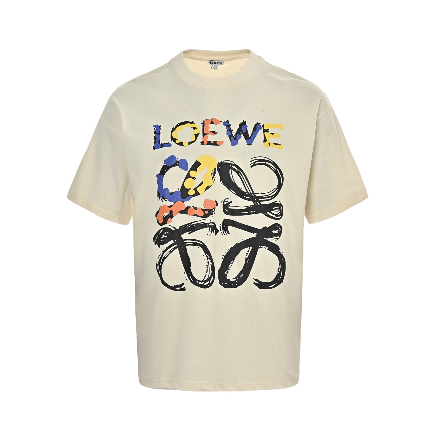 Loewe 25ss graffiti painted letter logo short sleeve