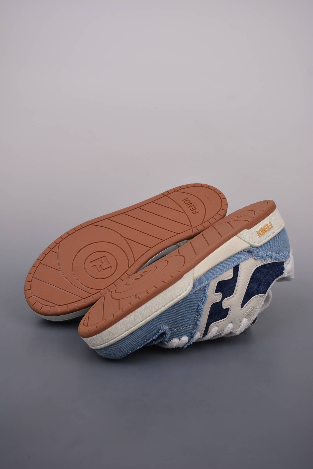 Fendi Match Sneaker Low Velcro Denim Blue 7E1495AMF1F1JID