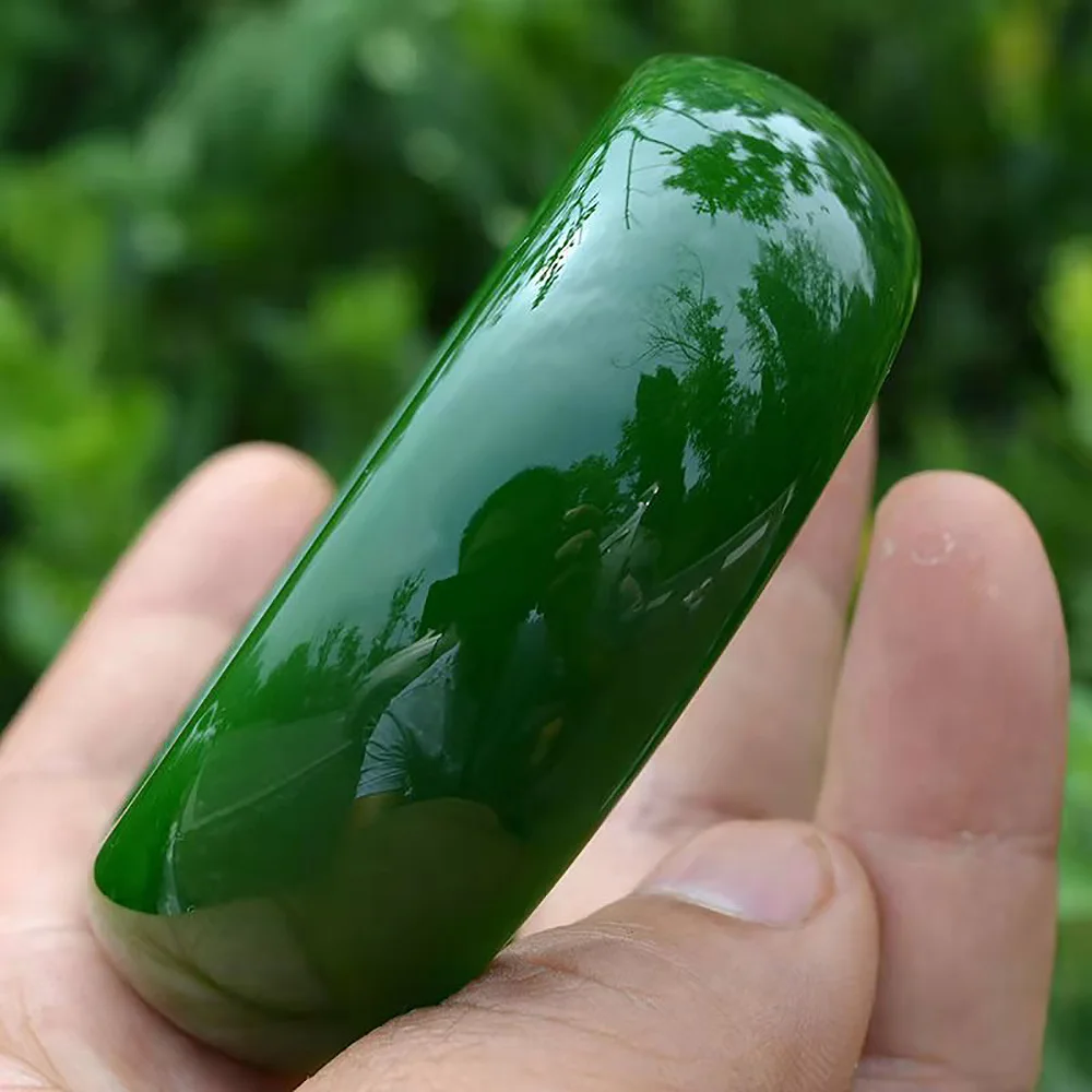 Natural Hotan Jade Bangle Bracelet Green Widen Jadeite Women's Handring Fine Jewelry Fashion Accessories Gift for Mother