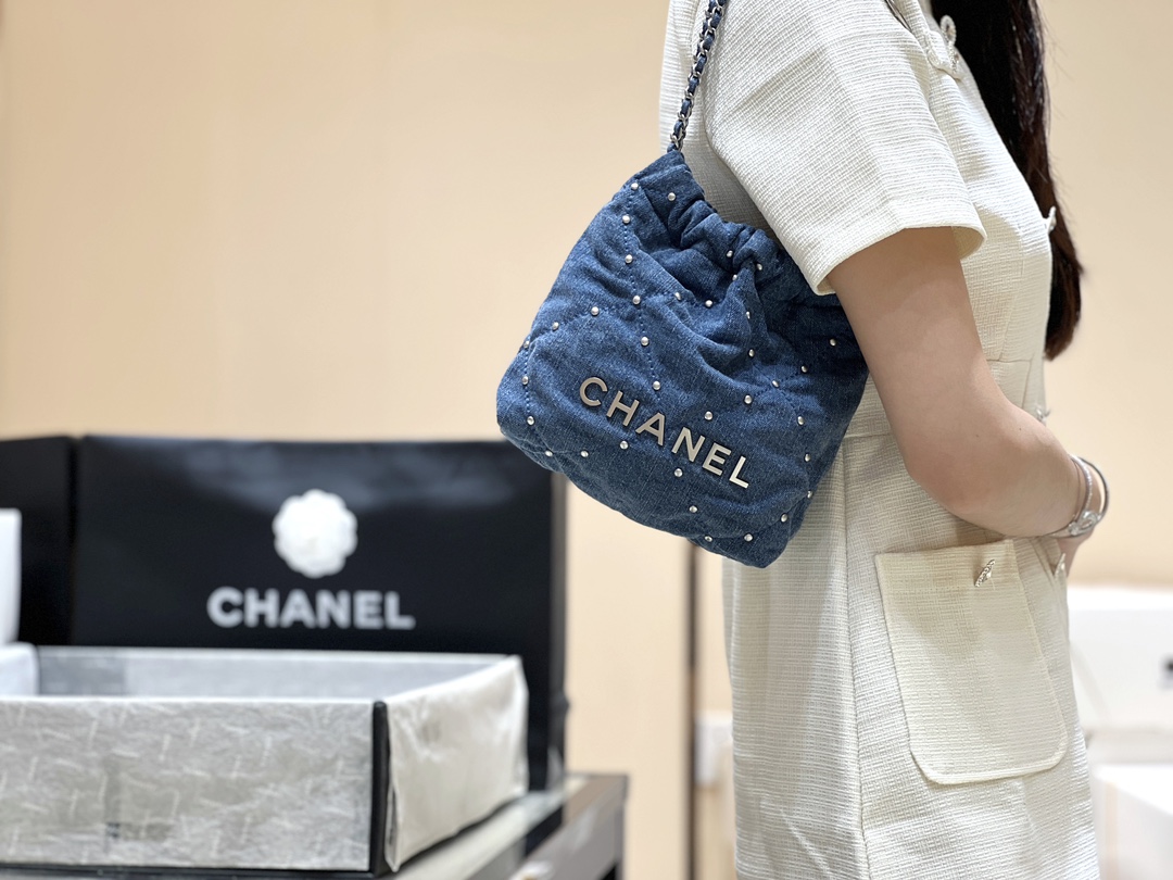 Chanel 24S Spring/Summer Collection Rivet Mini Denim Handbag AS3980 00118