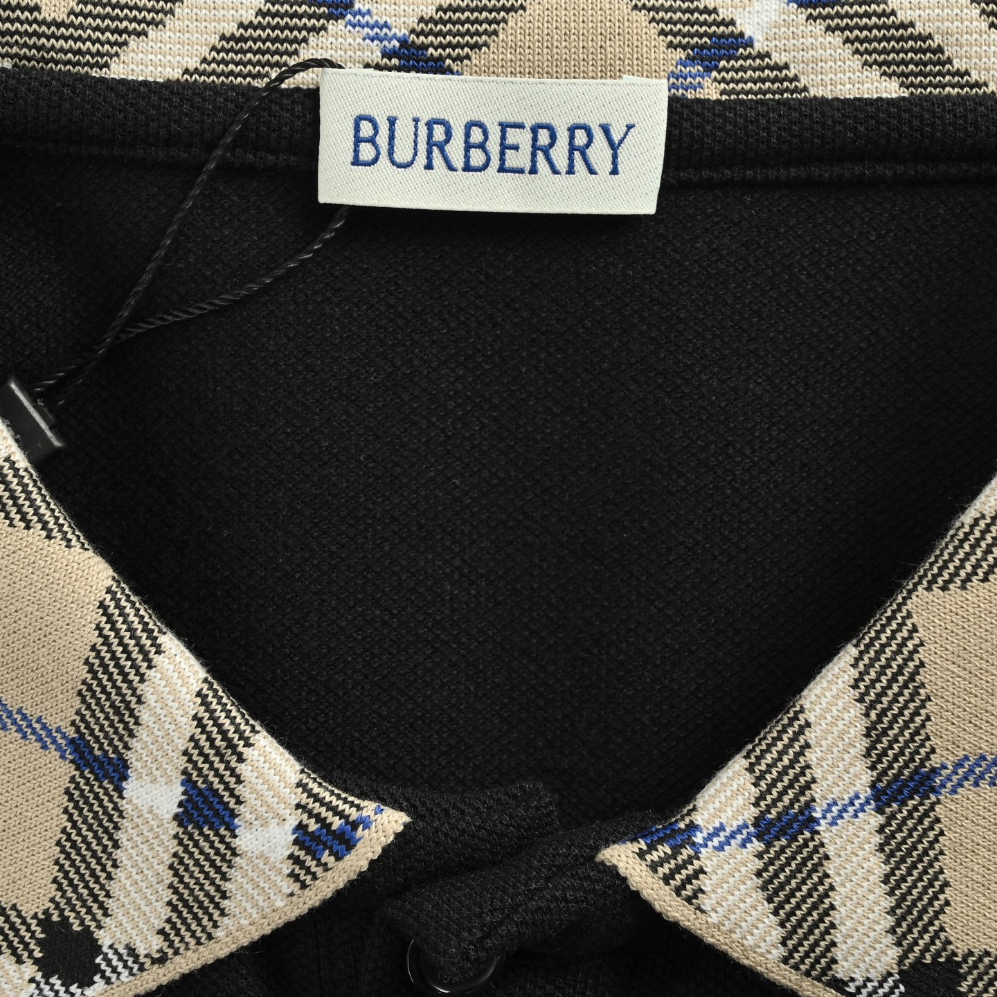 Burberry 25ss check lapel warhorse embroidered Polo short sleeve