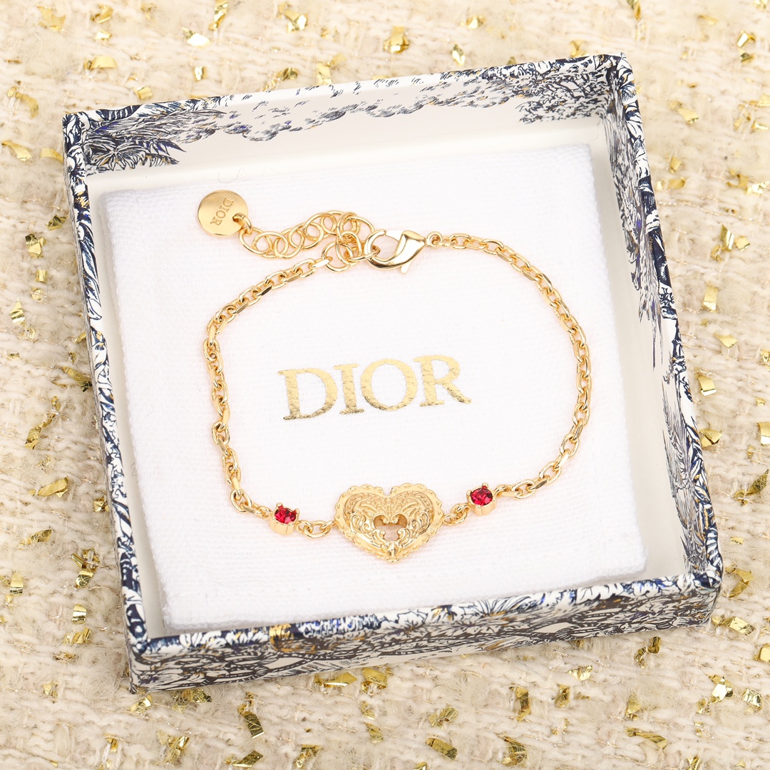 Dior embossed heart bracelet