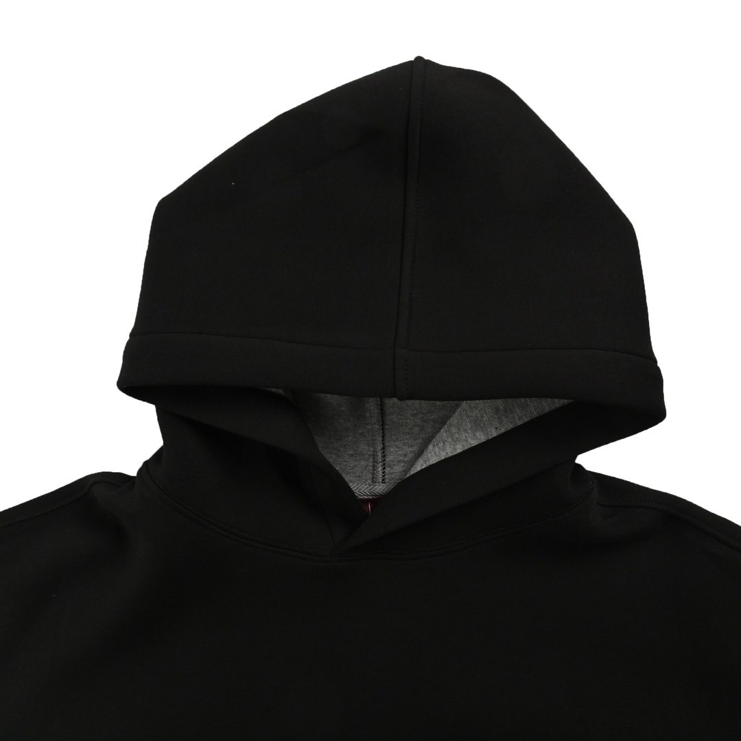 Gucci 24Fw small logo space cotton composite knitted hooded sweatshirt