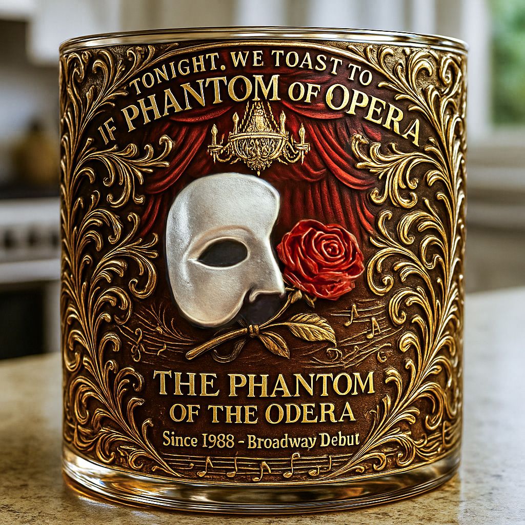 The Phantom of the Opera Tribute Whiskey Glass