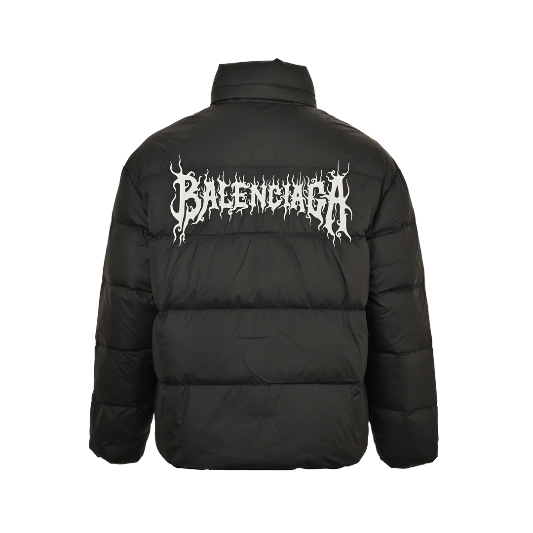 Balenciaga 24Fw flame-back stand-up collar down jacket