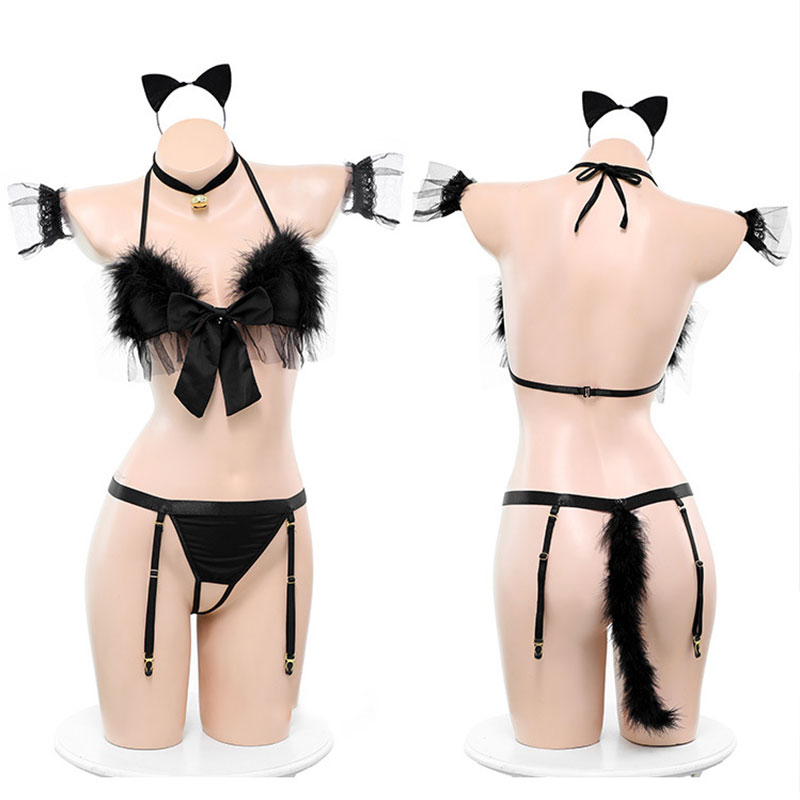 Bow Knot Fishnet Lingerie Set