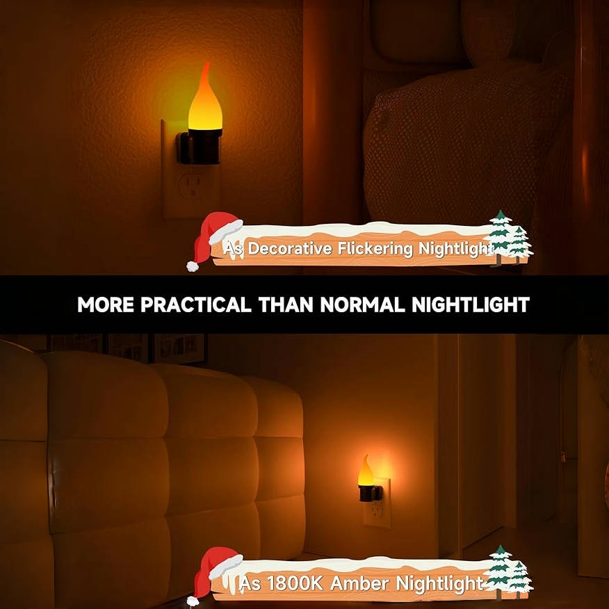 🎄CHRISTMAS ON SALE🔥Flickering Candle Nightlight with Dusk to Dawn Sensor