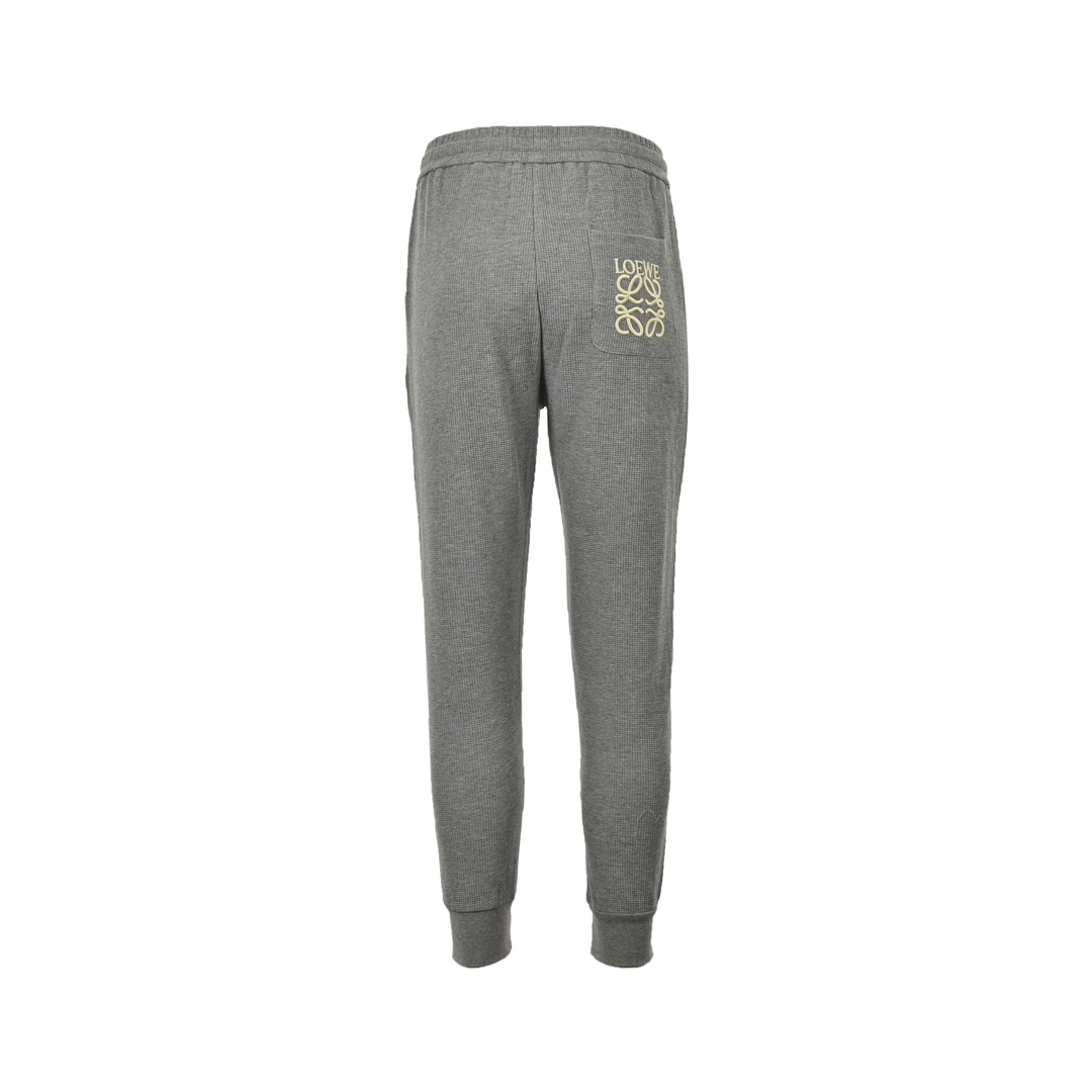 Loewe 24Fw embroidered logo waffle trousers
