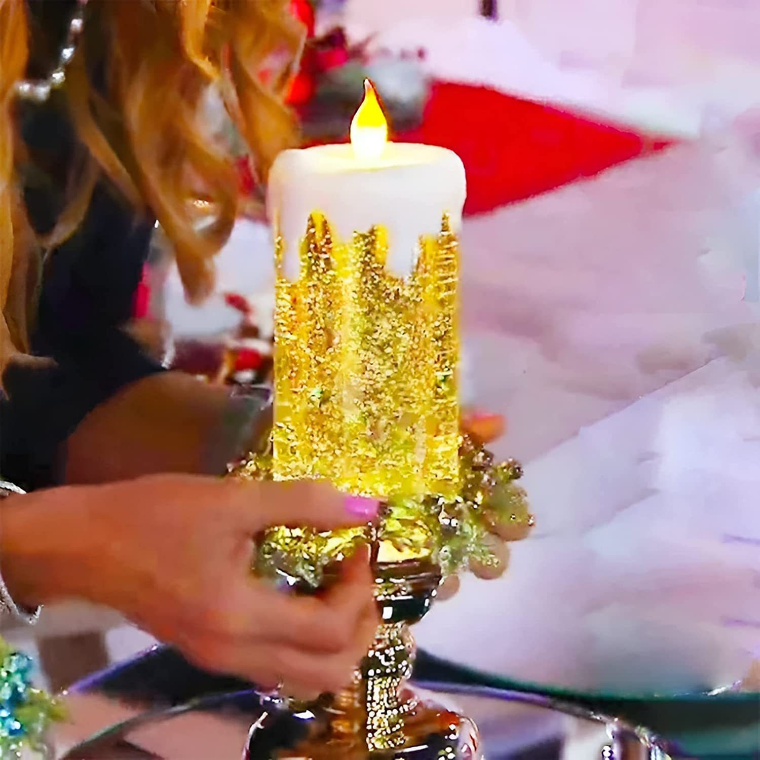 🎄LED CHRISTMAS CANDLES WITH PEDESTAL🎄