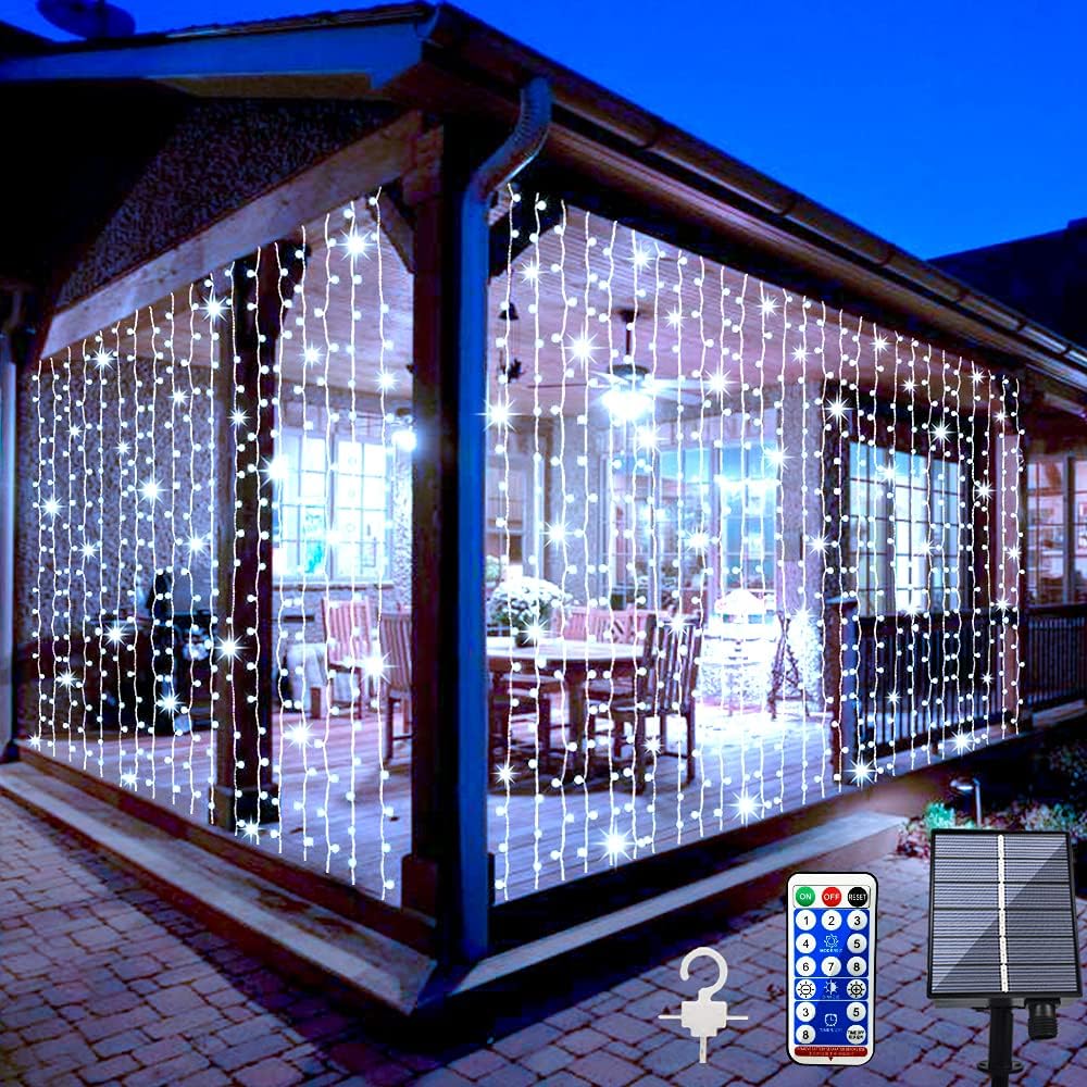 🔥Last Day Sale - 45% OFF🔥Solar Powered Curtain Light, Waterproof LED String Light with Remote Control