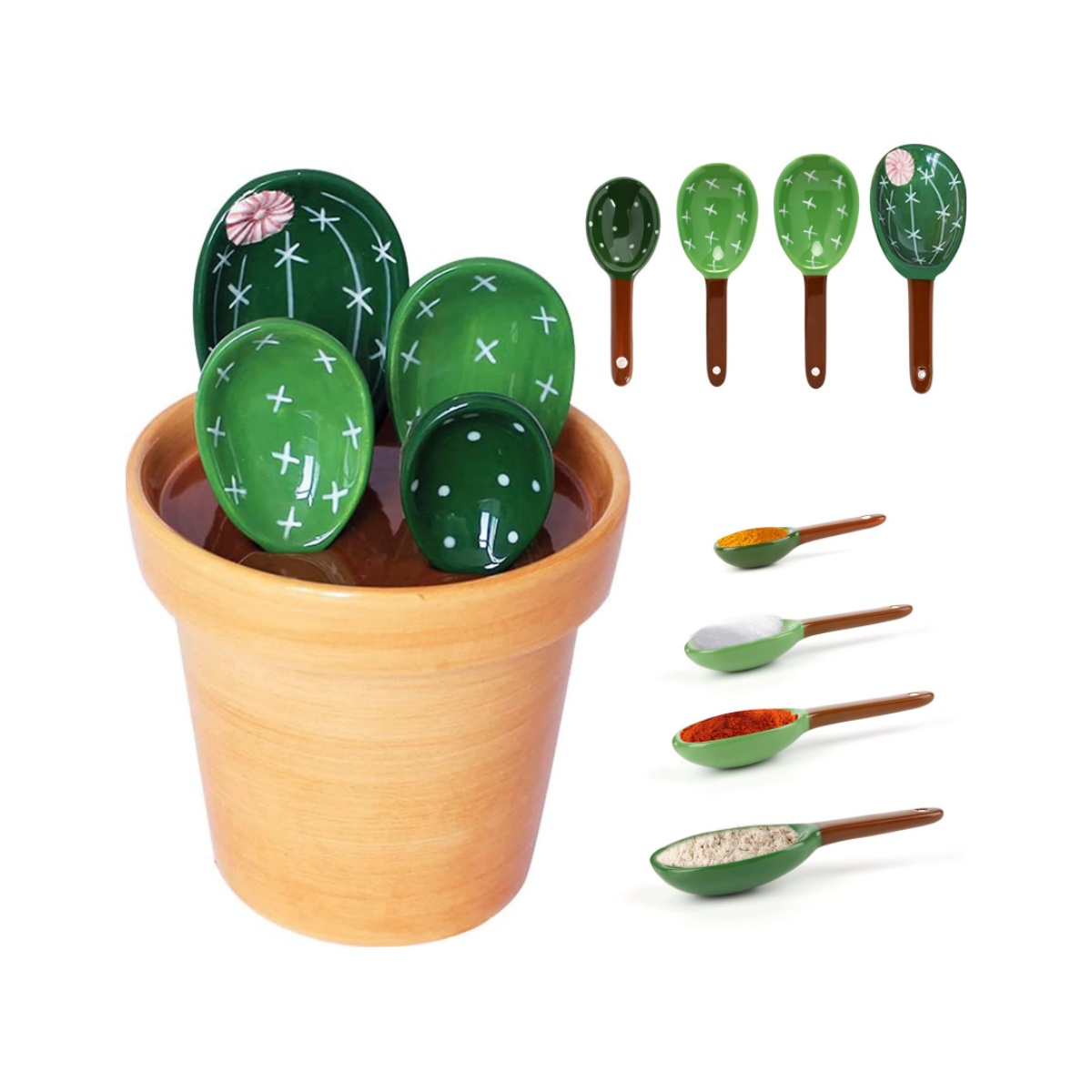 💖Last Day 49% OFF💖Porcelain measuring spoon set with base