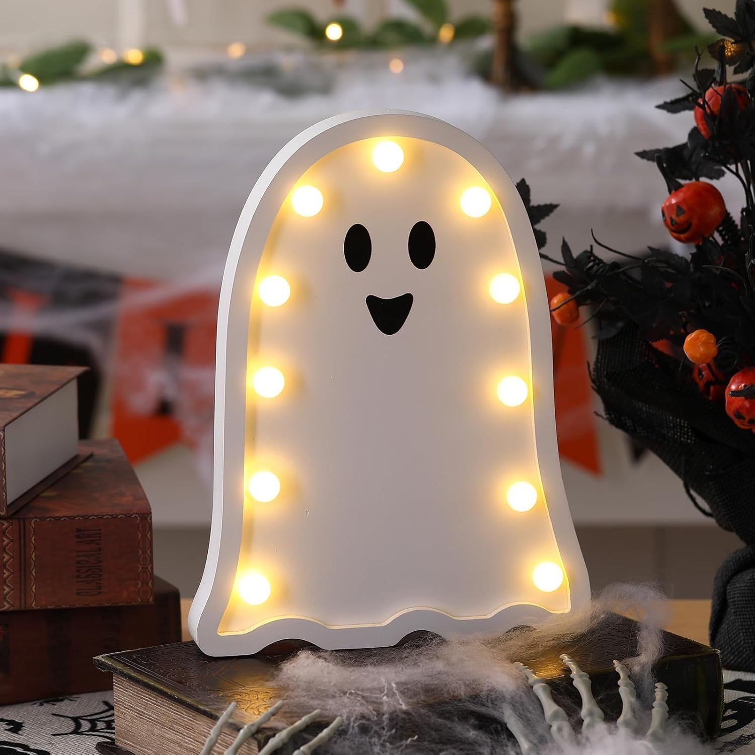 ✨Flash Sale✨Halloween Decorations-Light Up Handmade Wooden Ghost