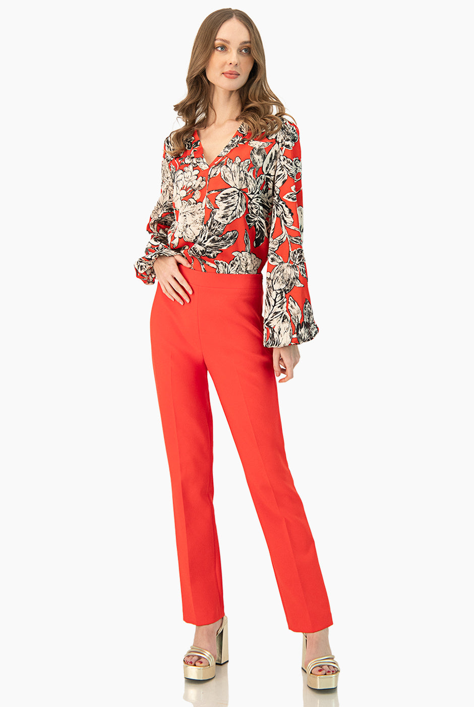 Blusa escote en V y estampado